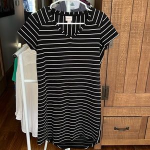Women’s black and white striped dress